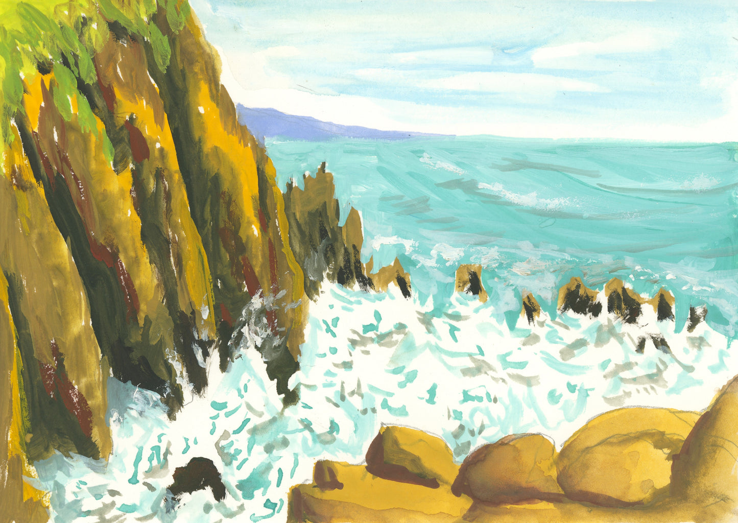 Elk Flats Sea Cliffs - Matted and framed