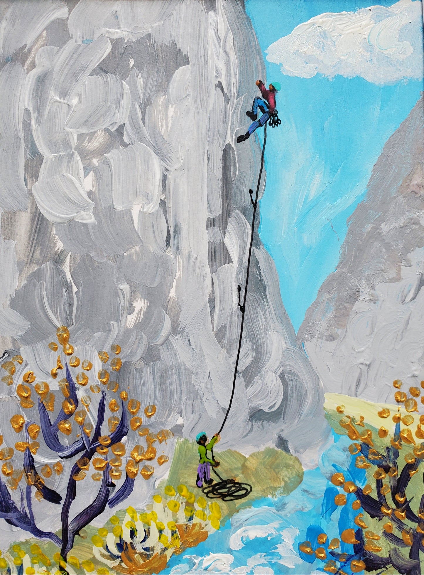 Owen's River Gorge Climber with Belayer